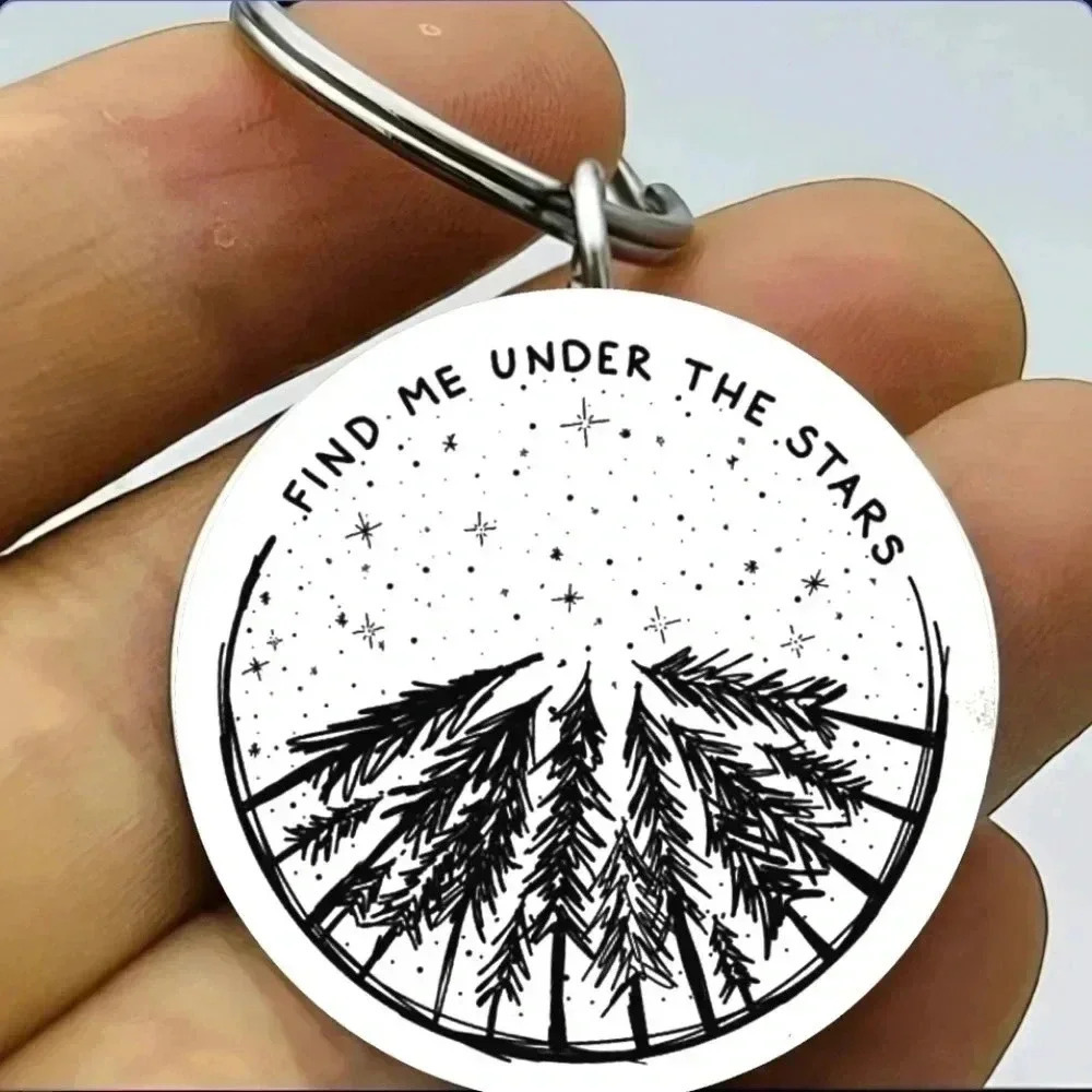 Find me under the stars hot hike camp nature life outdoors Keychain